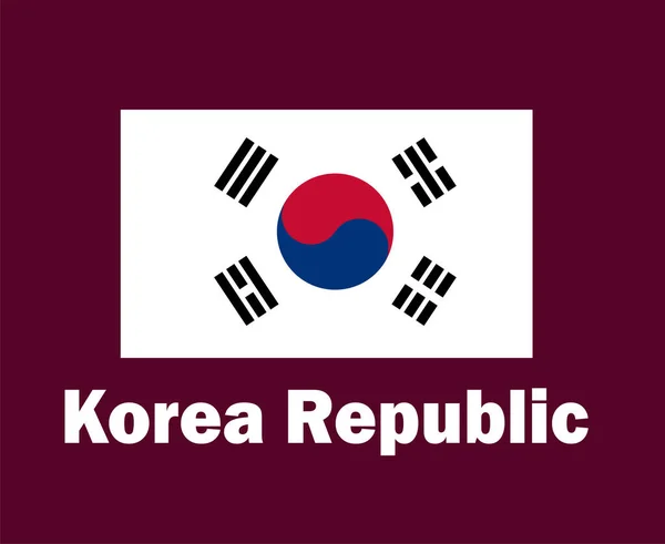 韩国队会旗标志名称符号设计亚洲足球决赛病媒亚洲国家足球队图解 — 图库矢量图片
