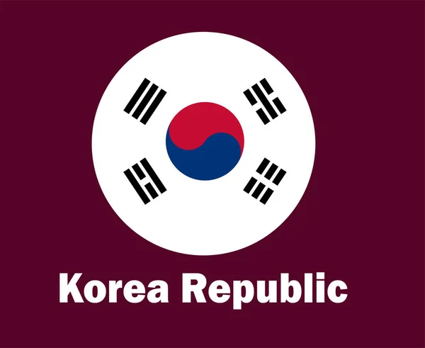 Simli Güney Kore Bayrağı Sembol Tasarımı Asya Futbolu Final Vektörü — Stok Vektör