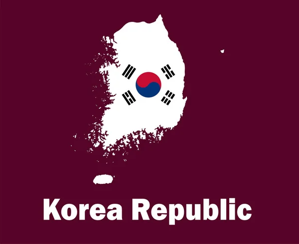 Simli Güney Kore Haritası Sembol Tasarımı Asya Futbol Final Vektörü — Stok Vektör