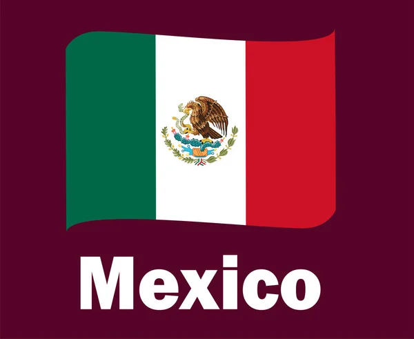 Mexiko Fahne Band Mit Namen Symbol Design North America Football — Stockvektor