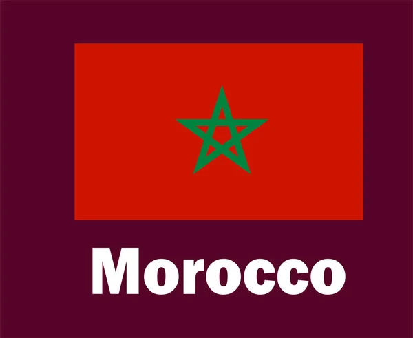 Emblema Bandera Marruecos Con Nombres Symbol Design Africa Football Final — Archivo Imágenes Vectoriales