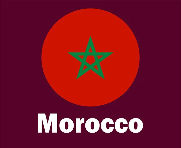 Maroc Drapeau Avec Noms Symbole Design Football Afrique Vecteur Final — Image vectorielle
