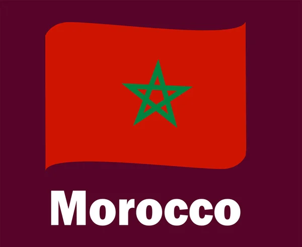 Fita Bandeira Marrocos Com Nomes Símbolo Design África Futebol Vetor — Vetor de Stock