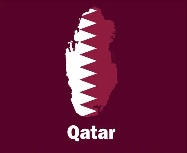 Флаг Катара Именами Символ Дизайн Азиатский Футбол Финал Векторные Азиатские — стоковый вектор