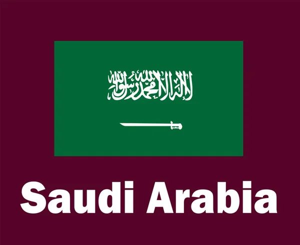 Эмблема Флага Саудовской Аравии Именами Символ Дизайн Азиатский Футбол Финал — стоковый вектор