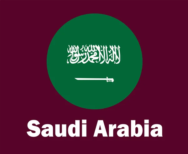 Флаг Саудовской Аравии Именами Символ Дизайн Азиатский Футбол Финал Векторные — стоковый вектор