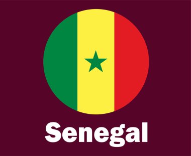 İsimli Senegal Bayrağı Sembol Tasarımı Afrika futbolu Son Vektör Afrika Ülkeleri Futbol Takımları İllüstrasyonu