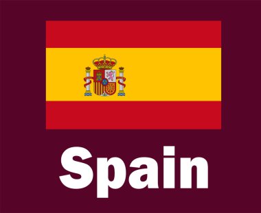 İspanya Bayrak Amblemi İsim Tasarımı Avrupa Futbol Final Vektörü Avrupa Ülkeleri Futbol Takımları İllüstrasyonu