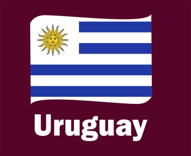 Uruguay Bayrak Kurdelesi İsim Sembol Tasarımı Latin Amerika Futbol Final Vektörü Latin Amerika Ülkeleri Futbol Takımları İllüstrasyonu