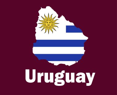 Uruguay Haritası İsim Sembol Tasarımı Latin Amerika Futbol Son Vektörü Latin Amerika Ülkeleri Futbol Takımları İllüstrasyonu
