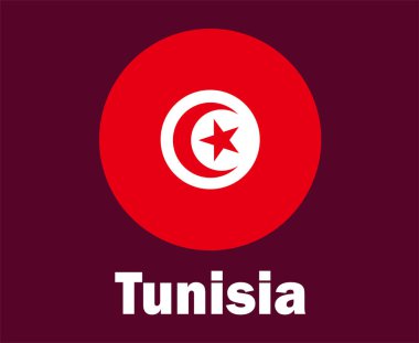 İsimli Tunus Bayrağı Sembol Tasarımı Afrika futbolu Son Vektör Afrika Ülkeleri Futbol Takımları İllüstrasyonu