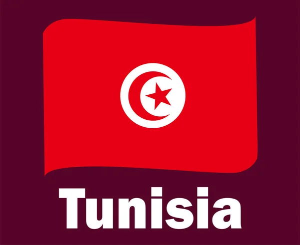Tunísia Bandeira Faixa Com Nomes Símbolo Design África Futebol Vetor — Vetor de Stock