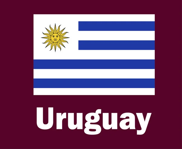 Uruguay Flag Emblem Názvy Symbol Design Latinská Amerika Fotbal Final — Stockový vektor