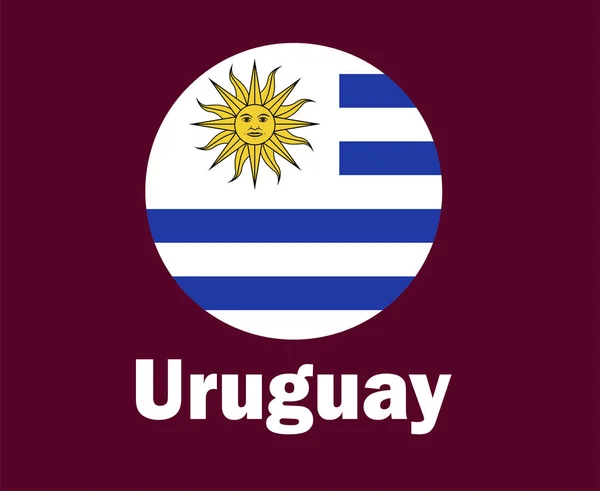 Bandeira Uruguai Com Nomes Símbolo Design Futebol Latino Americano Vetor — Vetor de Stock