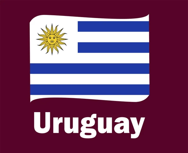 Прапор Уругваю Риббон Іменами Символ Дизайн Латинської Америки Фінальний Вектор — стоковий вектор
