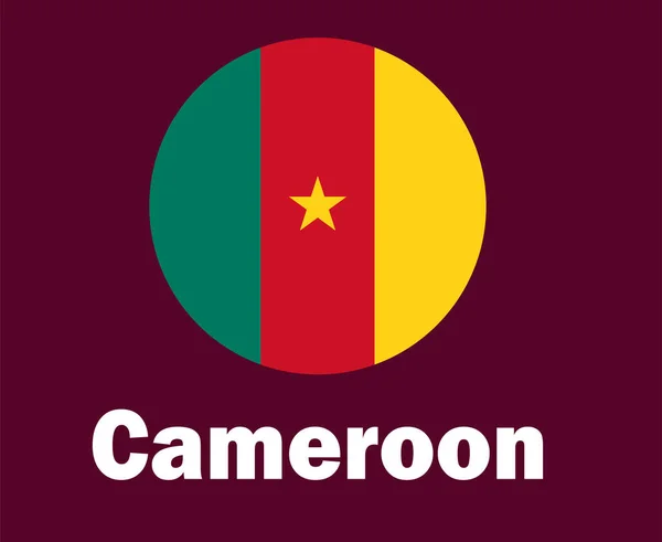 Kamerun Zászló Nevek Symbol Design Afrika Futball Végső Vektor Afrikai — Stock Vector