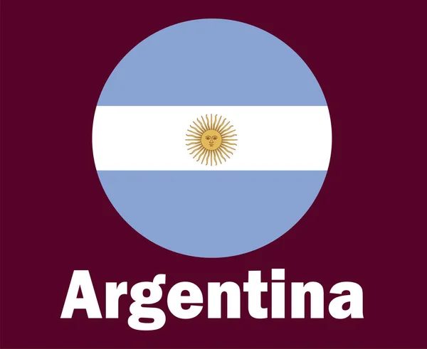 Arjantin Bayrağı Sim Sembol Tasarımı Latin Amerika Futbol Final Vektörü — Stok Vektör