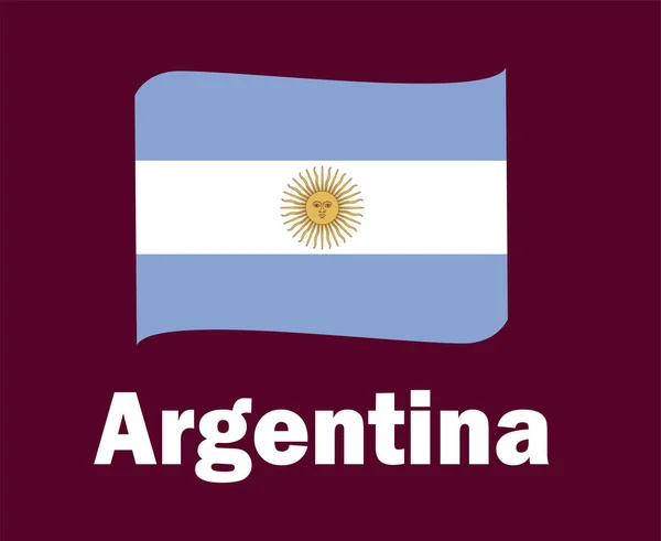 Argentina Flag Stuha Názvy Symbol Design Latinská Amerika Fotbal Final — Stockový vektor
