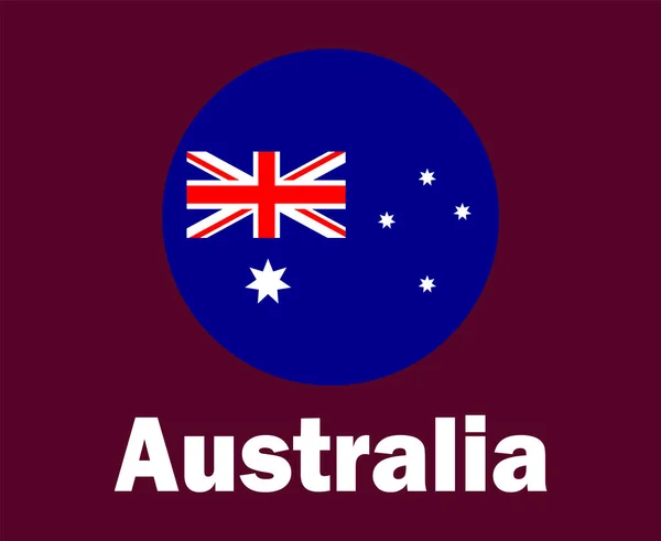 Australia Flag Names Symbol Design Asia Football Final Vector Asian — Stock Vector