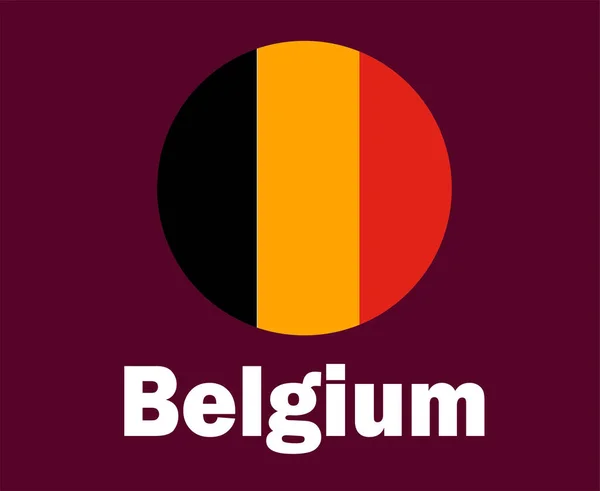 Belgium Flag Names Symbol Design Europe Football Final Vector European — Stock Vector