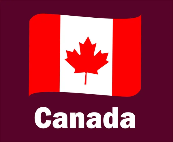 Canada Flag Ribbon Names Symbol Design North America Football Final — Stock Vector