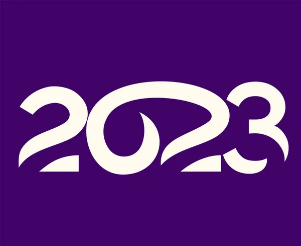 2023 Λευκό Ευτυχισμένο Νέο Έτος Διακοπές Αφηρημένη Διάνυσμα Εικονογράφηση Σχεδιασμός — Διανυσματικό Αρχείο