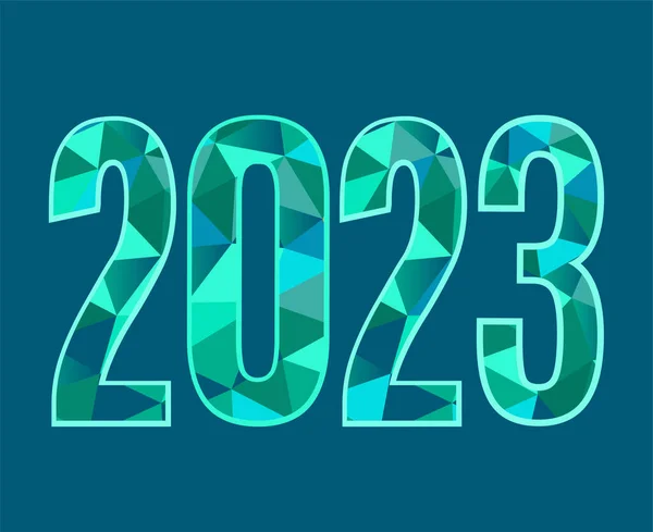 2023 Happy New Year Holiday Abstract Vector Illustration Design Green — 스톡 벡터