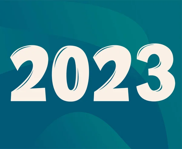 2023 Happy New Year White Abstract Vector Illustration Design Green — Stockový vektor