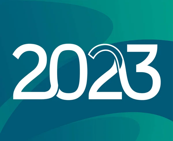 2023 Λευκό Ευτυχισμένο Νέο Έτος Διακοπές Αφηρημένη Διάνυσμα Εικονογράφηση Σχεδιασμός — Διανυσματικό Αρχείο