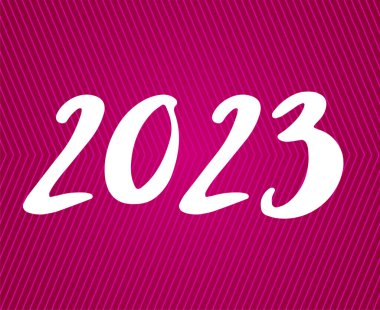 2023 Year White Abstract Vector Illustration Design With Pink Gradient Background