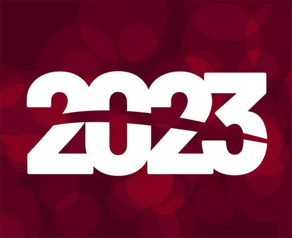 2023 Έτος Λευκό Αφηρημένο Σχέδιο Εικονογράφησης Διανυσμάτων Κόκκινο Βαθμονομημένο Υπόβαθρο — Διανυσματικό Αρχείο