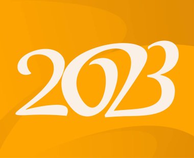2023 New Year Holiday White Abstract Vector Illustration Design With Yellow Gradient Background