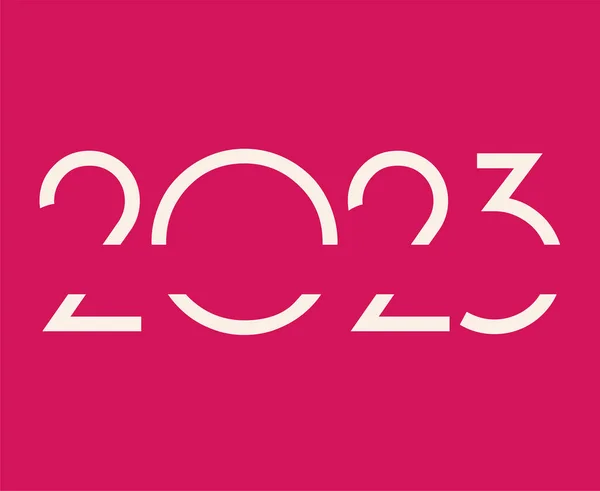 2023 Νέο Έτος Διακοπές Λευκό Αφηρημένη Διάνυσμα Εικονογράφηση Σχεδιασμός Ροζ — Διανυσματικό Αρχείο