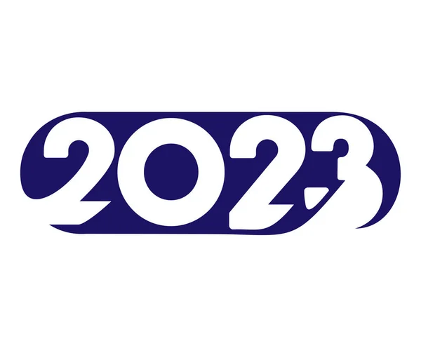 2023 Ευτυχισμένο Νέο Έτος Διακοπές Αφηρημένη Διάνυσμα Εικονογράφηση Σχεδιασμός Μπλε — Διανυσματικό Αρχείο