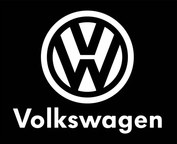 Volkswagen Logo Brand Car Symbol With Name Black Design German