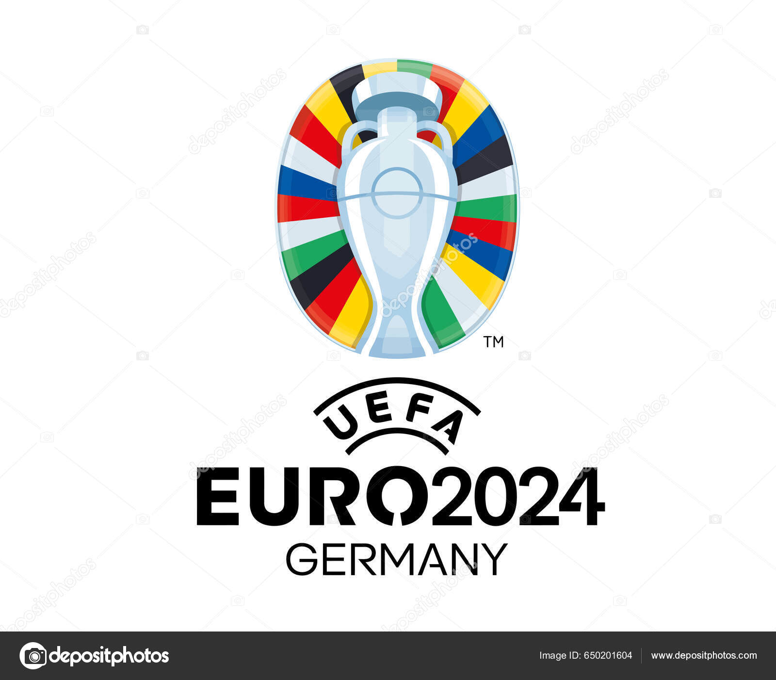 Euro 2024 Germany Symbol Logo Official Name Black European Football