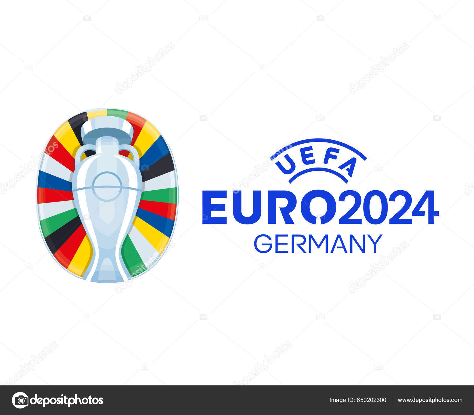 Euro 2024 Germany Official Logo Name Blue Symbol European Football