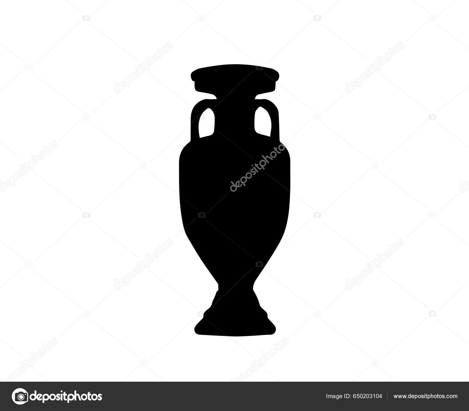 Euro 2024 Trophy Logo Black Symbol European Football Final Design Stock