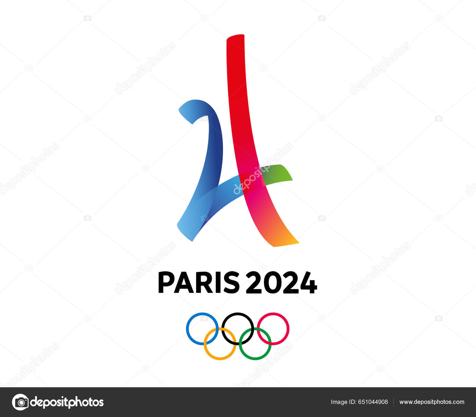 Paris 2024 Olympic Games Official Symbol Logo Abstract Design Vector