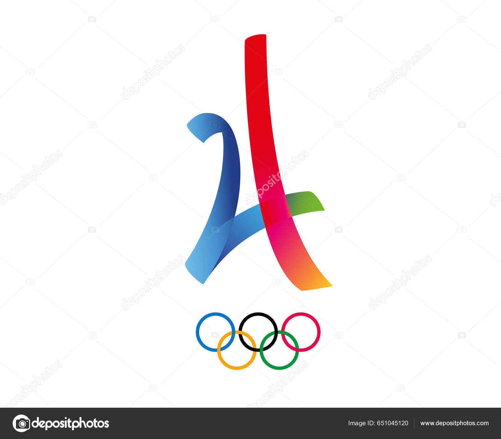 Paris 2024 Olympic Games Symbol Official Logo Abstract Design Vector