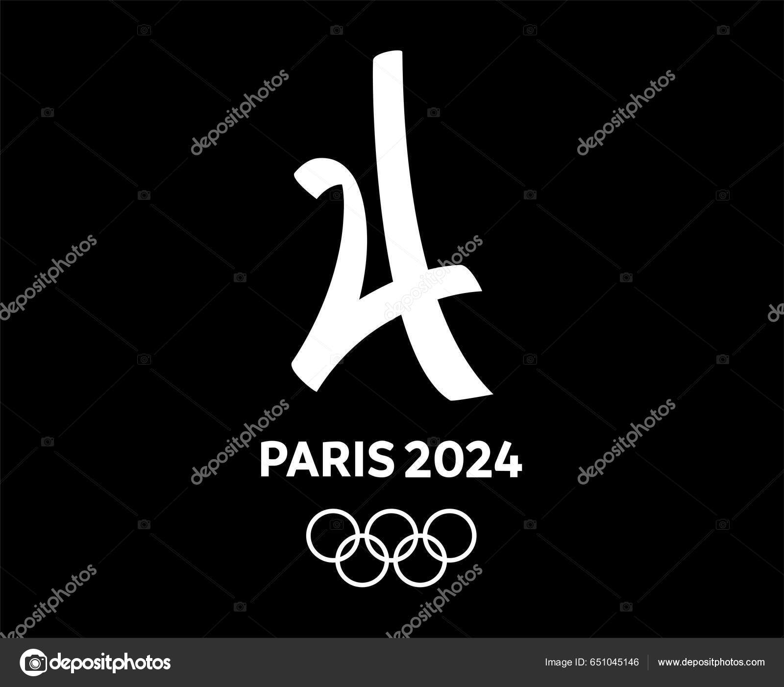 Paris 2024 Olympic Games Official Symbol Logo White Abstract Design