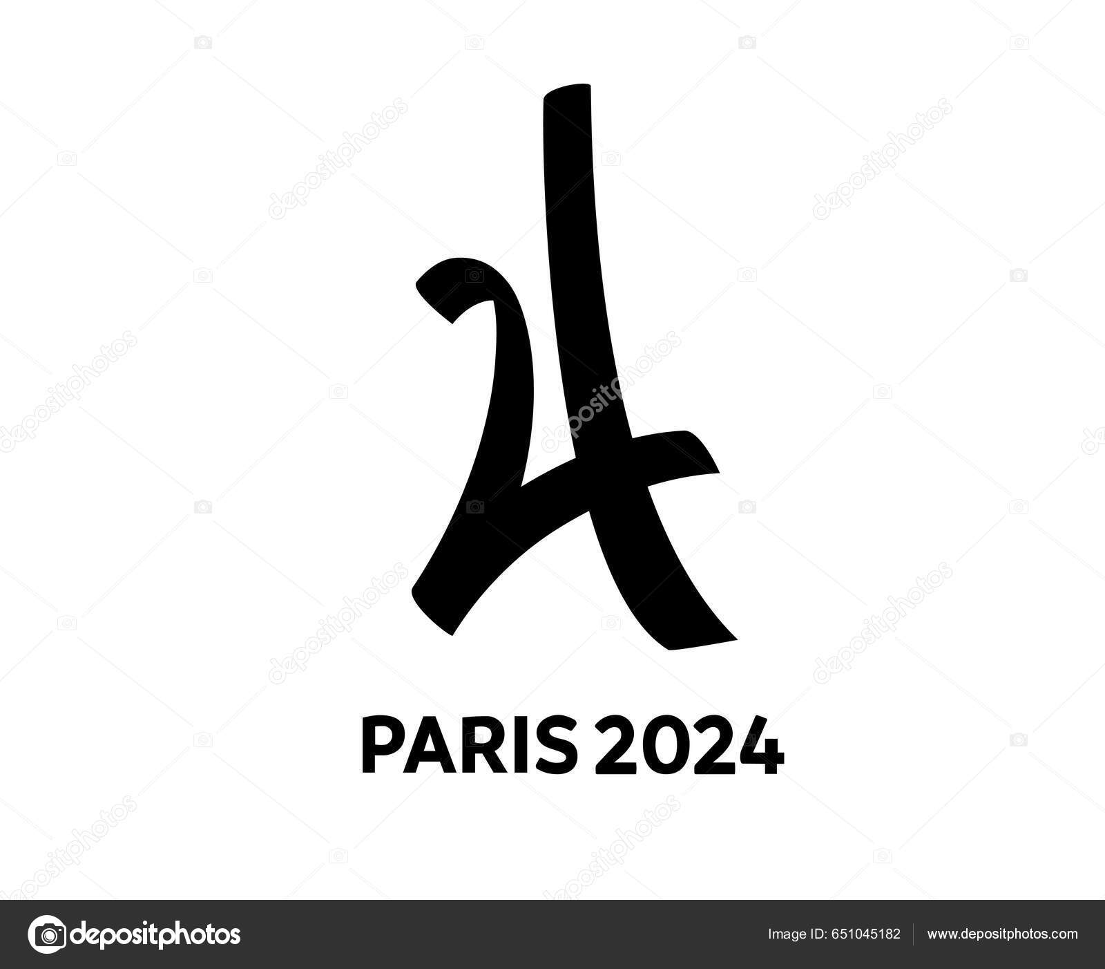 Paris 2024 Olympic Games Logo Official Symbol Black Abstract Design