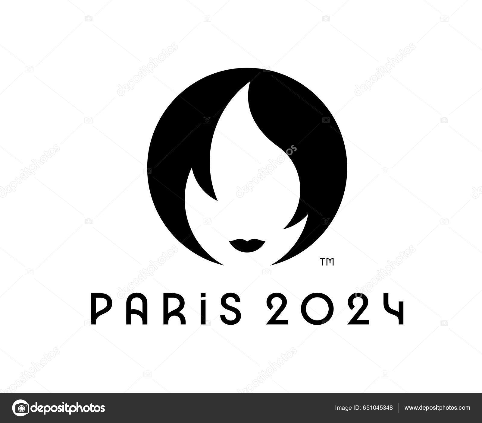 Paris 2024 Logo Official Black Symbol Olympic Games Abstract Design