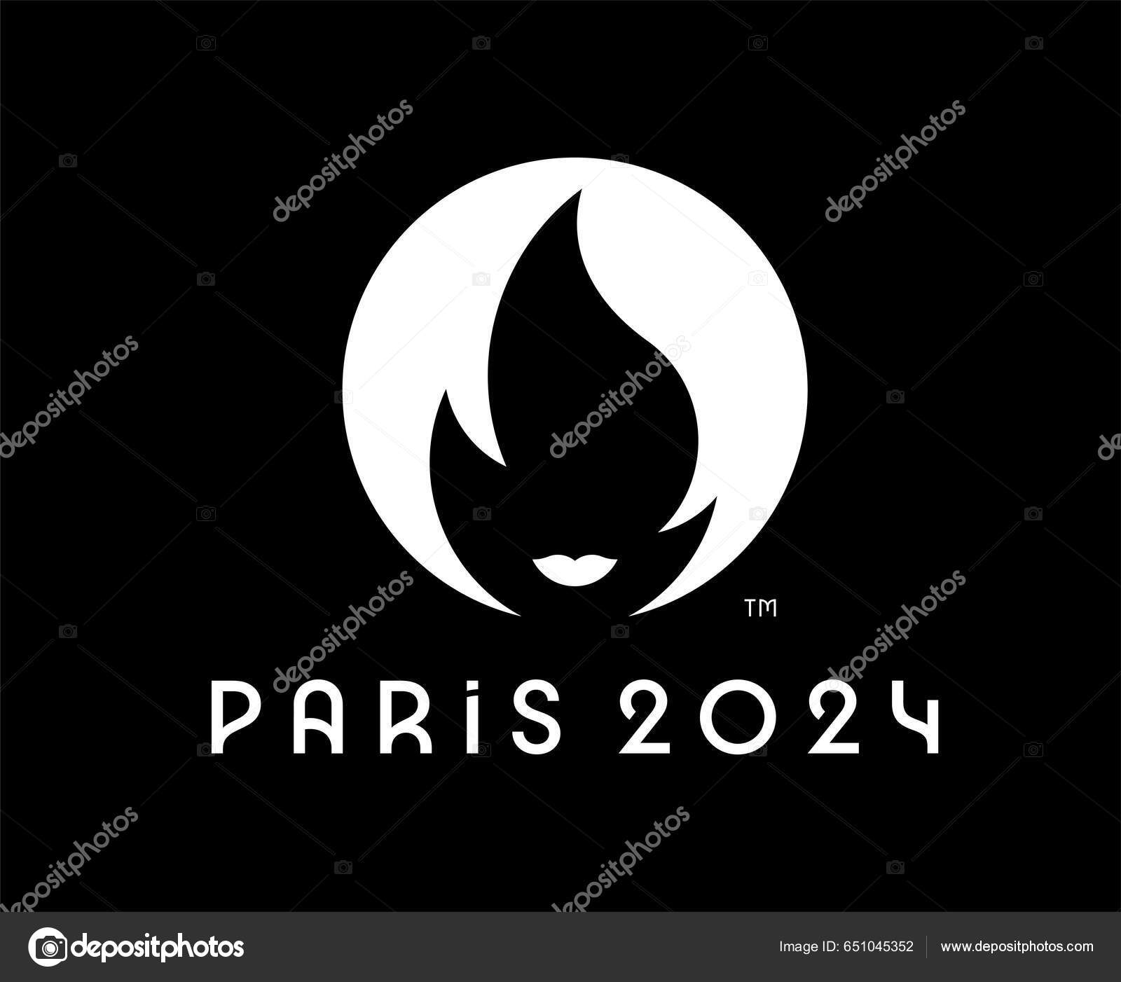 Logo Paris 2024 Symbole Blanc Officiel Illustration Vectorielle