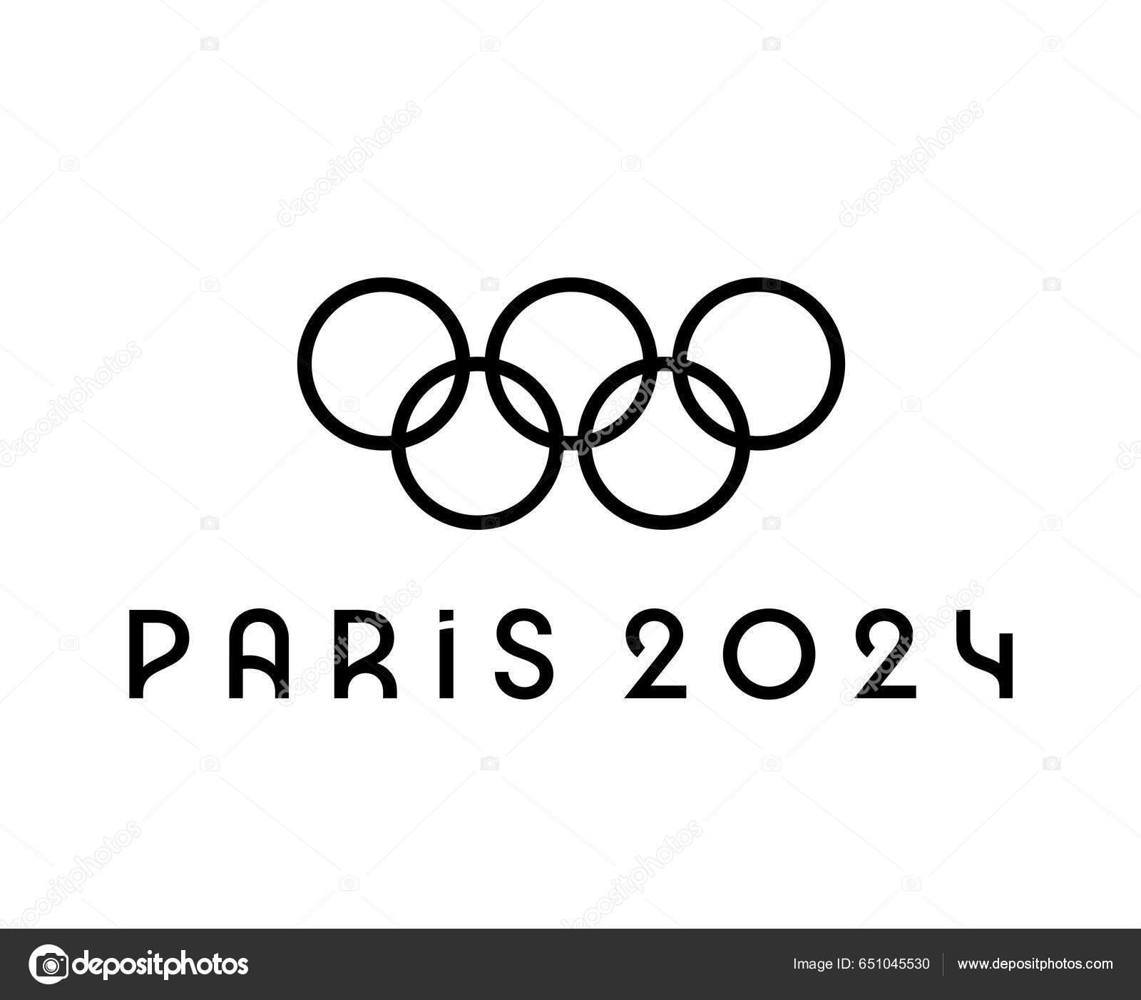 Paris 2024 Olympic Games Official Symbol Black Logo Abstract Design