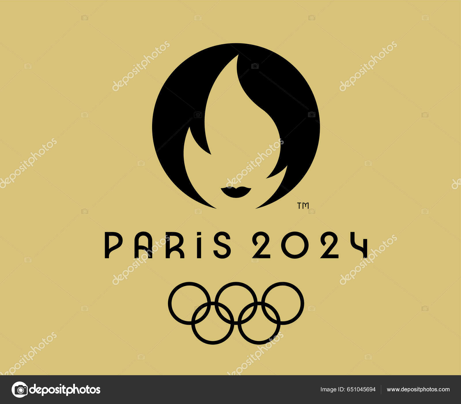 Paris 2024 Olympic Games Official Logo Black Symbol Abstract Design