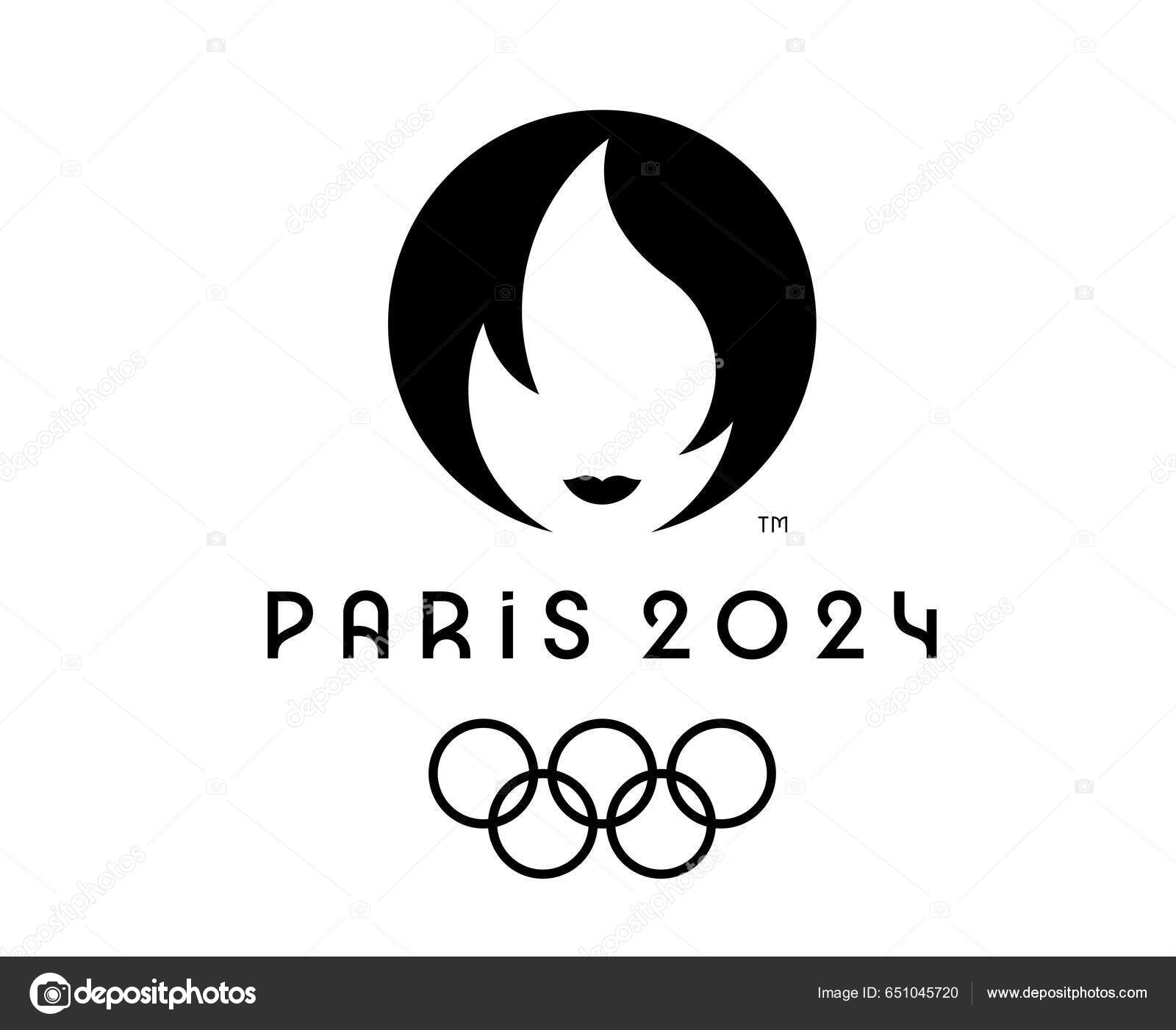 Logo Officiel Des Jeux Olympiques Paris 2024 Symbole Noir Illustration