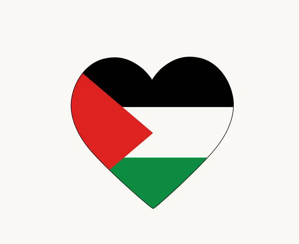 Palästina Flagge Emblem Herz Naher Osten Land Ikone Vektor Illustration lizenzfreie Stockillustrationen