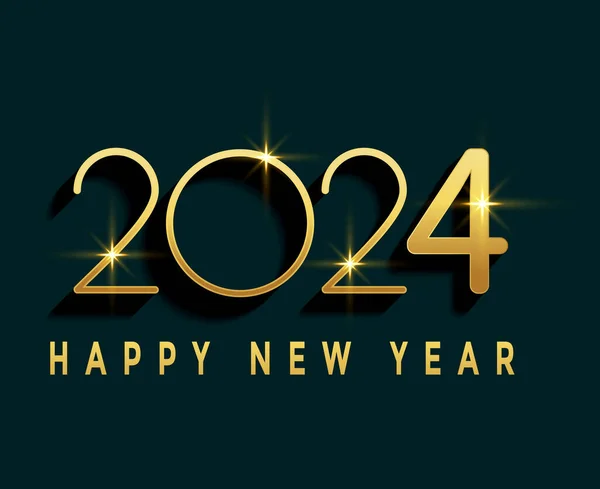 2024 New Year Holiday Design Gold Abstract Vector Logo Symbol Illustration