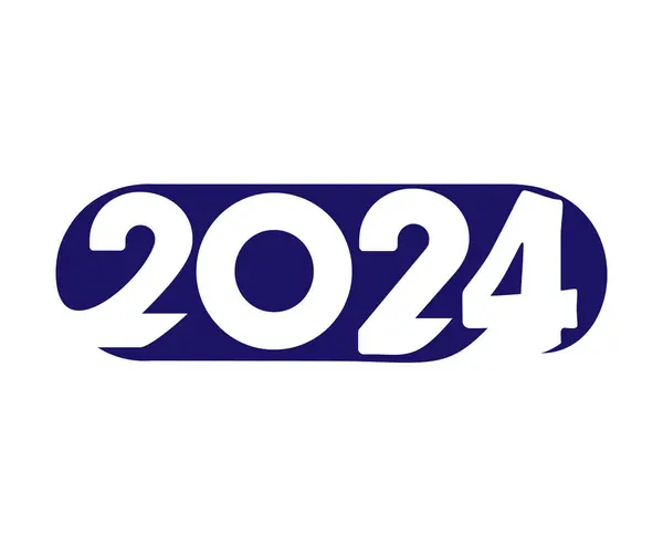 2024 Mutlu Yıllar Mavi Soyut Grafik Tasarım Vektör Logosu Llüstrasyonu Telifsiz Stok Illüstrasyonlar